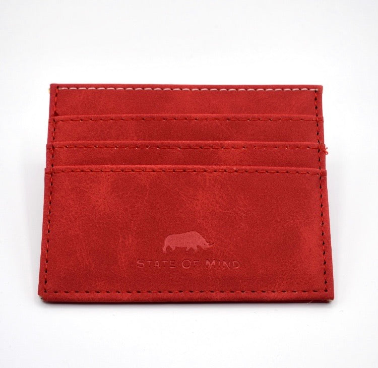 Vegan Leather Wallet- Red